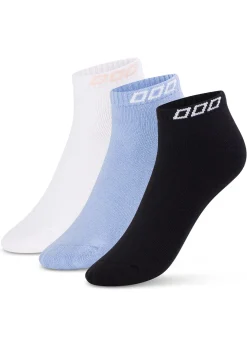 Lorna Jane 3PK Iconic Socks Black&LtMoontide&White Sale