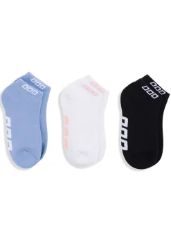 Lorna Jane 3PK Iconic Socks Black&LtMoontide&White Sale