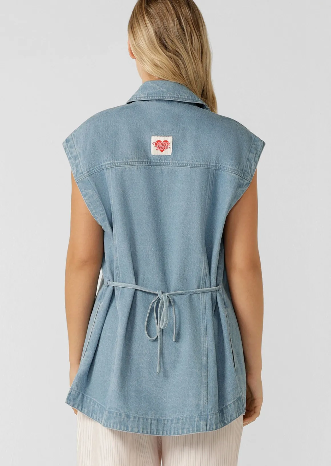 Lorna Jane Ranch Dreams Denim Vest LightWashedDenim Clearance