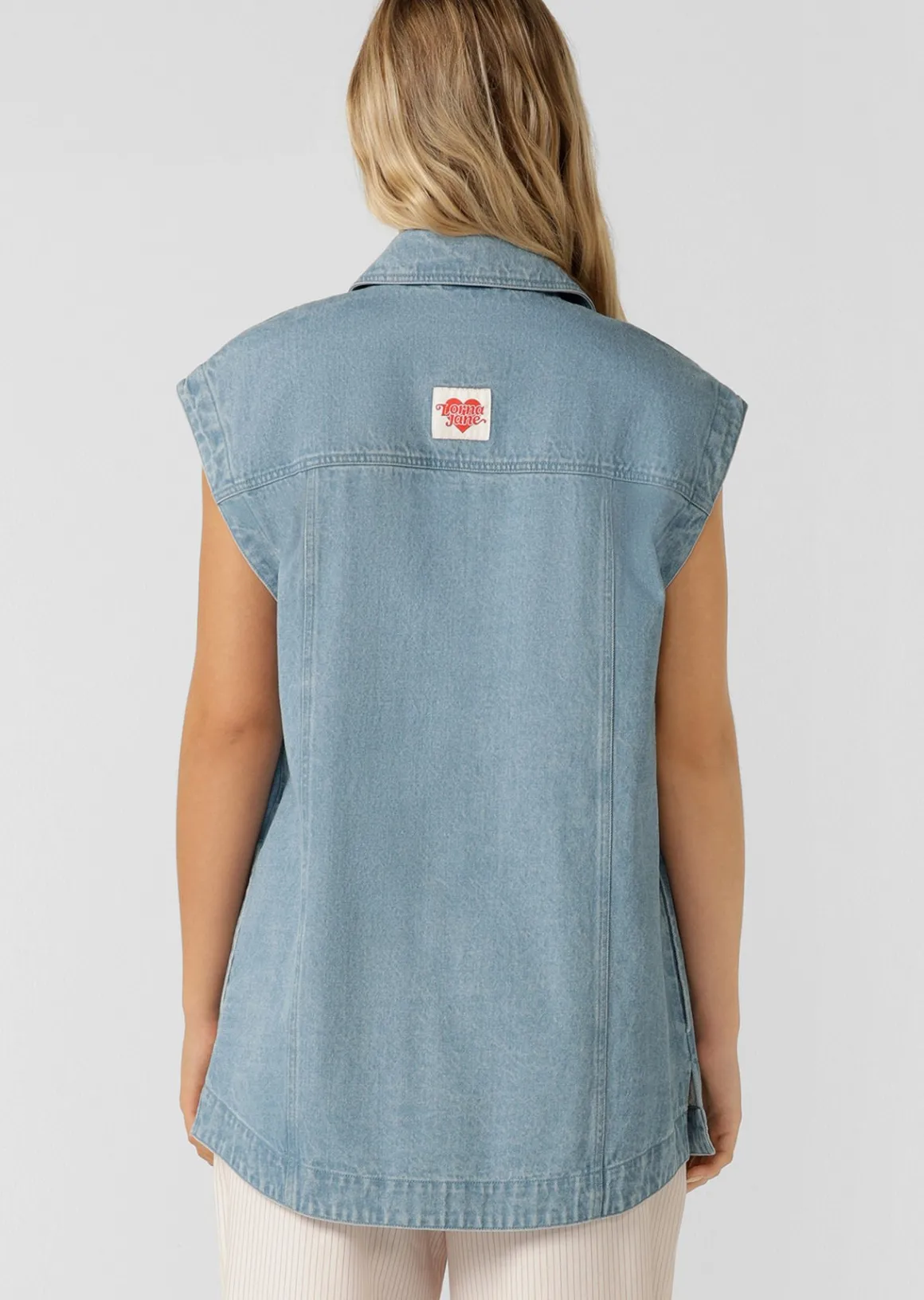 Lorna Jane Ranch Dreams Denim Vest LightWashedDenim Clearance