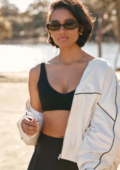 Lorna Jane Reform Rib Sports Bra Black Hot