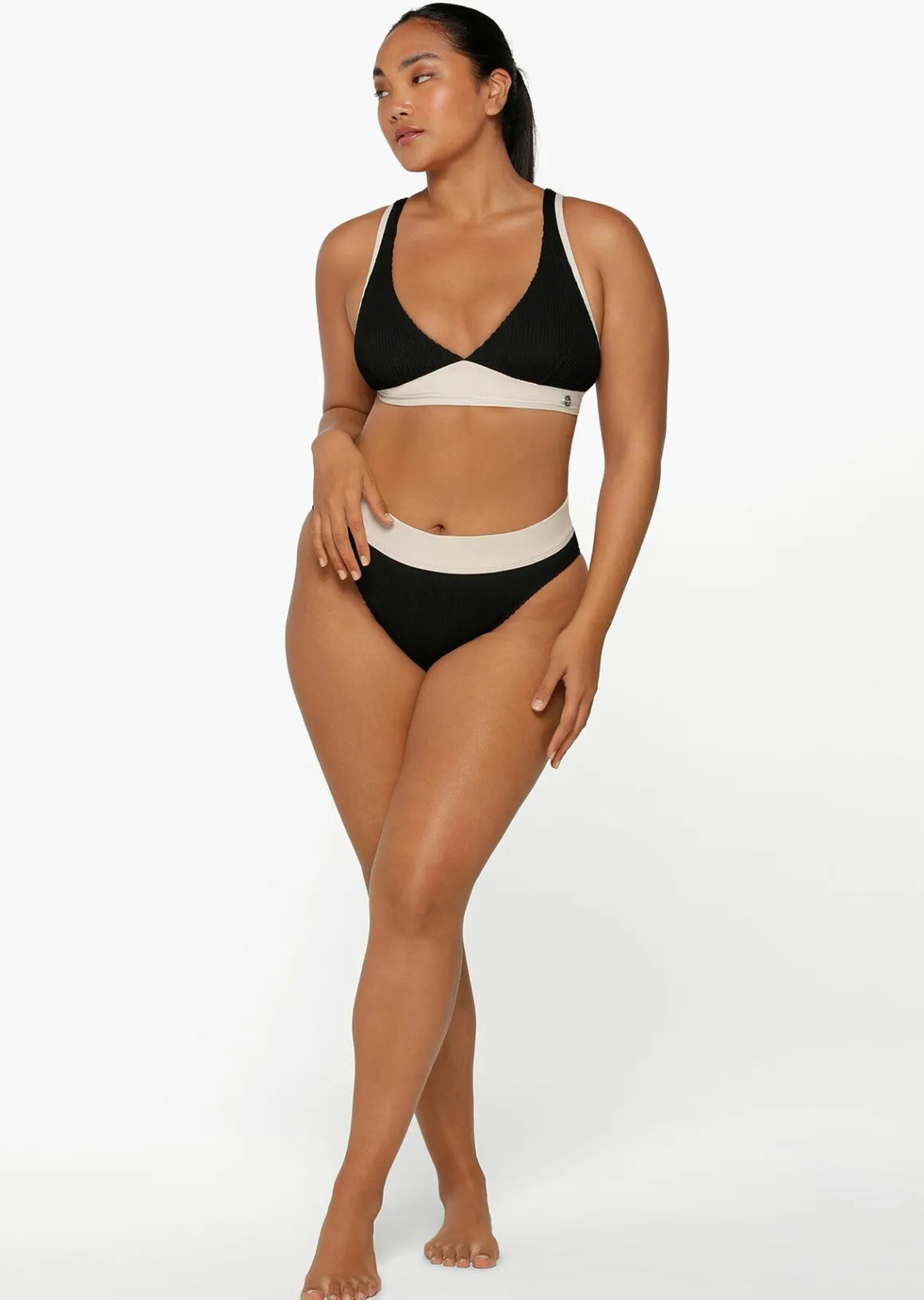 Lorna Jane Relaxation Crimped High Waist Brief Black Best