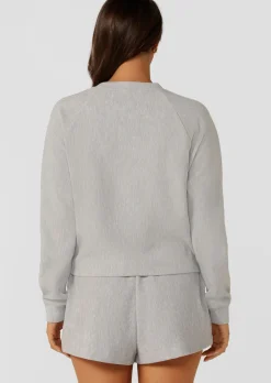 Lorna Jane Retreat Rib Long Sleeve Top GreyMarl New