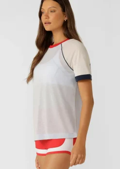 Lorna Jane Retro Revival Linen T-Shirt HeatherBlue Discount