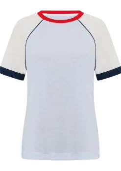 Lorna Jane Retro Revival Linen T-Shirt HeatherBlue Discount