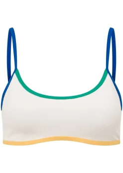 Lorna Jane Retro Rib Swim Sports Bra Porcelain Hot