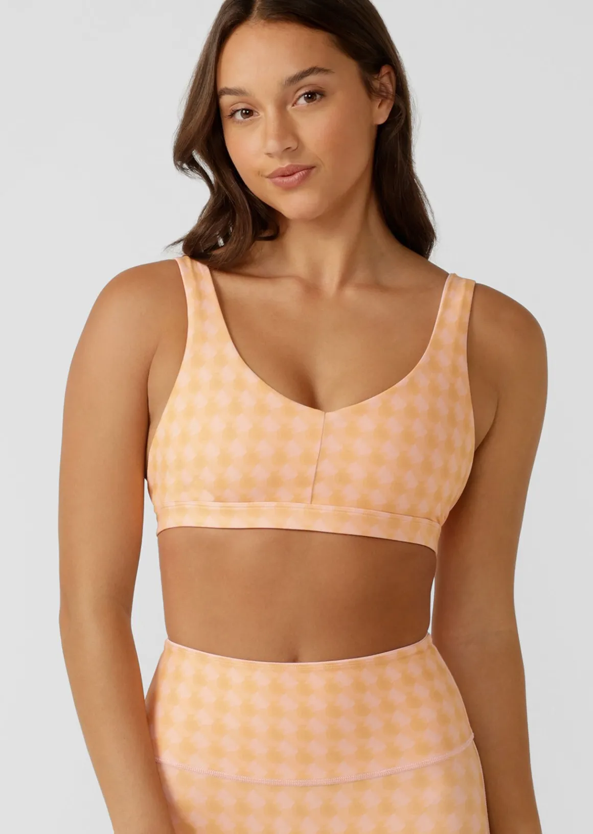 Lorna Jane Reversible Swim Sports Bra WatercolourCheckPrint Clearance
