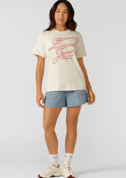 Lorna Jane Rodeo Relaxed T-Shirt Cream Discount
