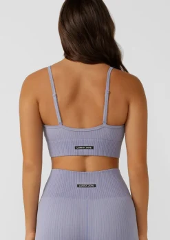 Lorna Jane Seamless Swim Longline Sports Bra Lavender