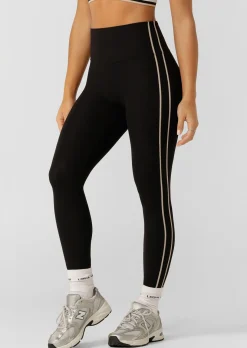 Lorna Jane Second Nature Luxe Rib Ankle Biter Leggings Black Hot