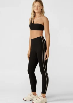 Lorna Jane Second Nature Luxe Rib Asymmetrical Sports Bra Black Online