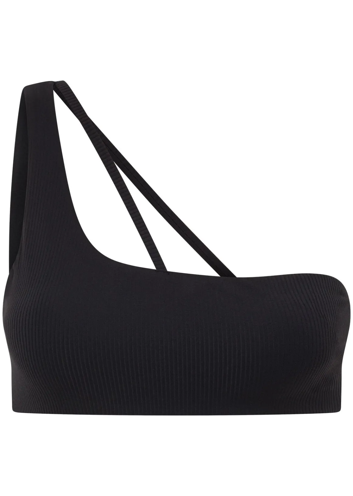 Lorna Jane Second Nature Luxe Rib Asymmetrical Sports Bra Black Online