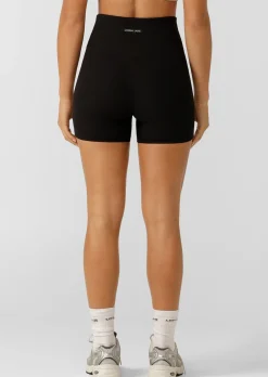 Lorna Jane Second Nature Luxe Rib 12cm Bike Shorts Black New