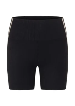 Lorna Jane Second Nature Luxe Rib 12cm Bike Shorts Black New