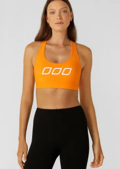 Lorna Jane Skinny Iconic Comfort Sports Bra Papaya Hot