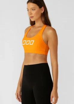 Lorna Jane Skinny Iconic Comfort Sports Bra Papaya Hot