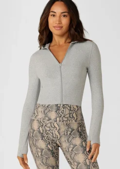 Lorna Jane Soft Touch Warm Up Jacket GreyMarl Hot