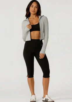 Lorna Jane Soft Touch Warm Up Jacket GreyMarl Hot