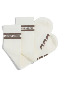 Lorna Jane Sporty Crew Sock Porcelain/Cedar Sale