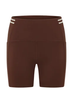 Lorna Jane Stash It All 3 Pocket 14cm Bike Shorts Espresso Sale