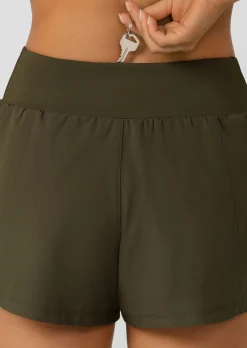 Lorna Jane Stretch & Stride Pocket Run Short LuxuryGreen New