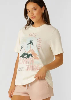 Lorna Jane Summer Days Relaxed T-shirt Cream