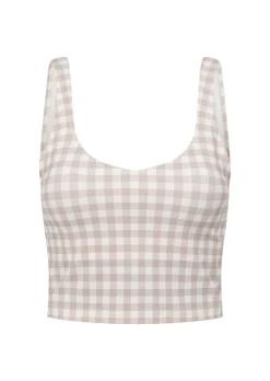 Lorna Jane Sweet Gingham Bra Tank Combo LatteRanchGinghamPrint