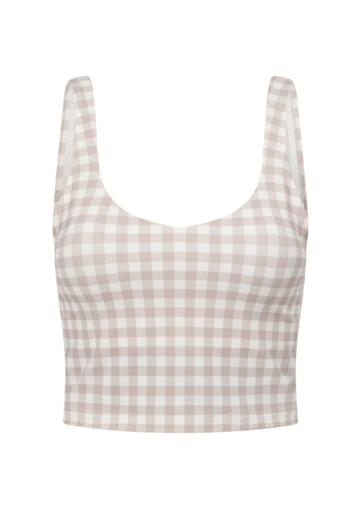 Lorna Jane Sweet Gingham Bra Tank Combo LatteRanchGinghamPrint