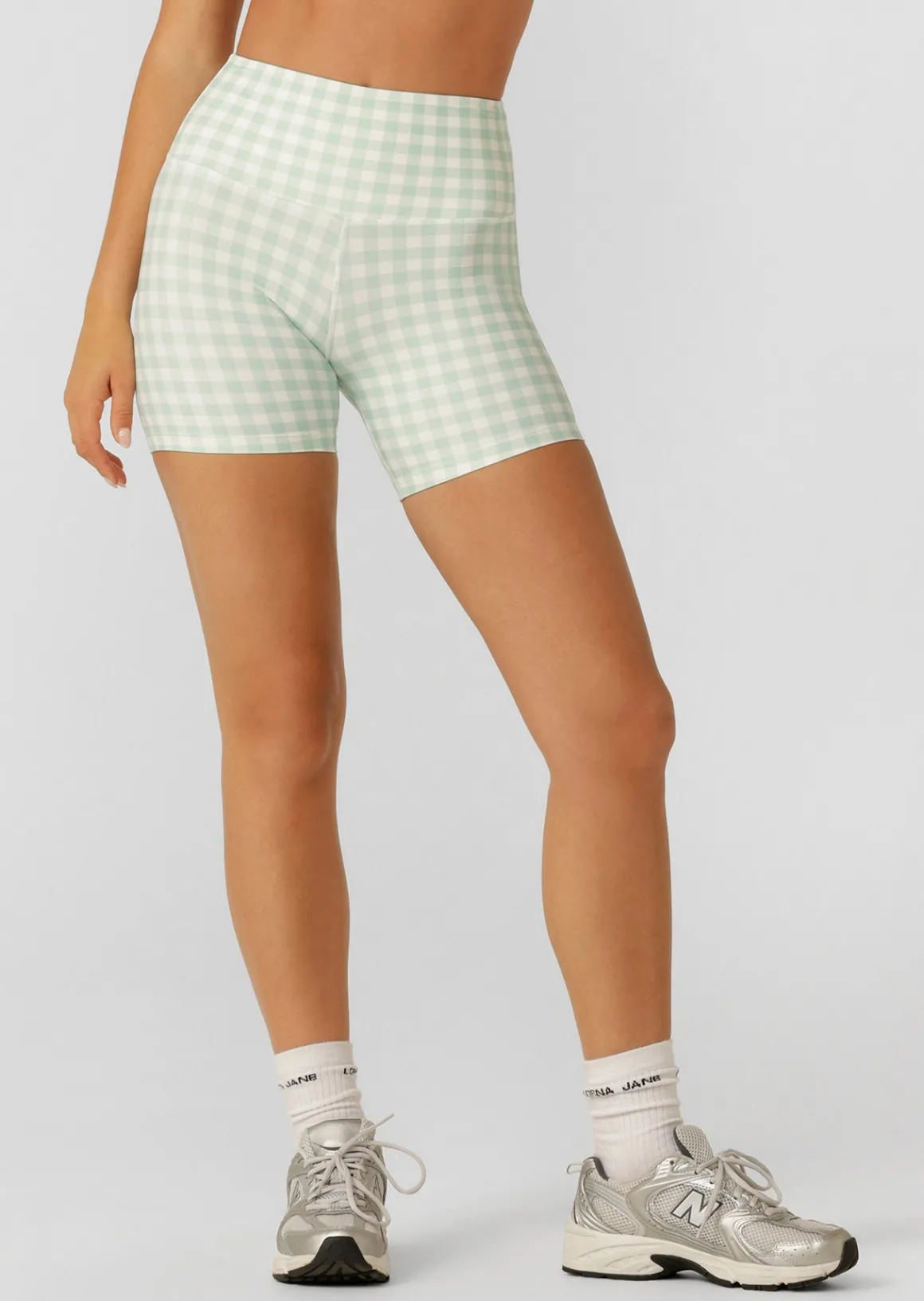 Lorna Jane Sweet Gingham 14cm Bike Shorts SoftMintRanchGinghamPrint Best
