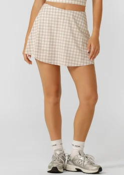 Lorna Jane Sweet Gingham Everyday Active Skort LatteRanchGinghamPrint Discount