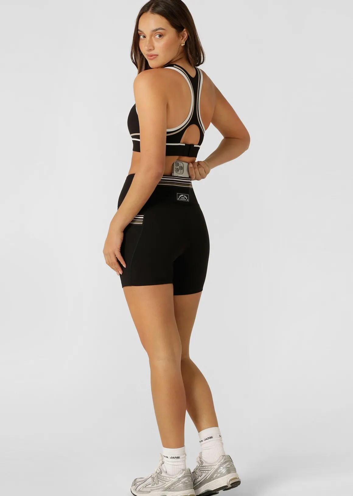 Lorna Jane Swift 3 Pocket 14cm Bike Shorts Black Sale