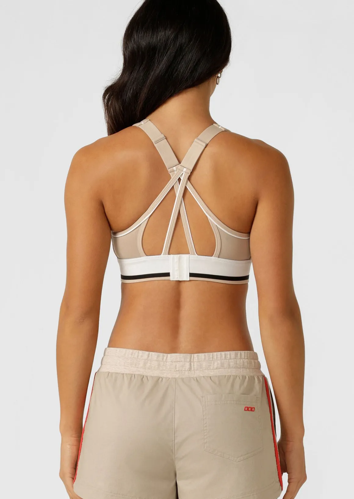 Lorna Jane Tempo Maximum Support Sports Bra Latte New