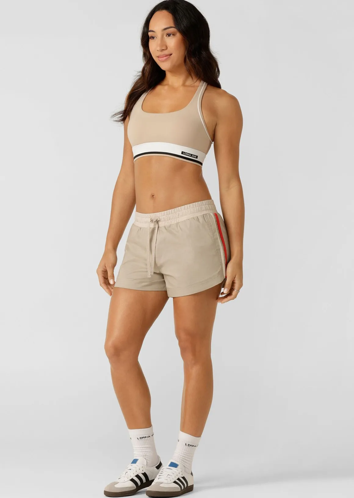 Lorna Jane Tempo Maximum Support Sports Bra Latte New