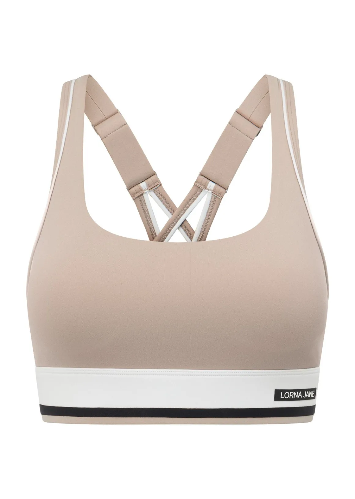 Lorna Jane Tempo Maximum Support Sports Bra Latte New