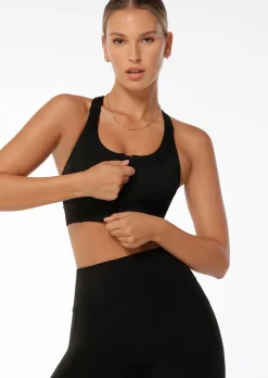 Lorna Jane THE ONE Sports Bra Black Hot