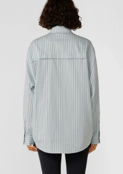 Lorna Jane Tie Back Shirt GlacierBlueStripe Hot
