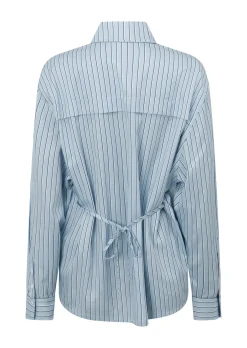 Lorna Jane Tie Back Shirt GlacierBlueStripe Hot