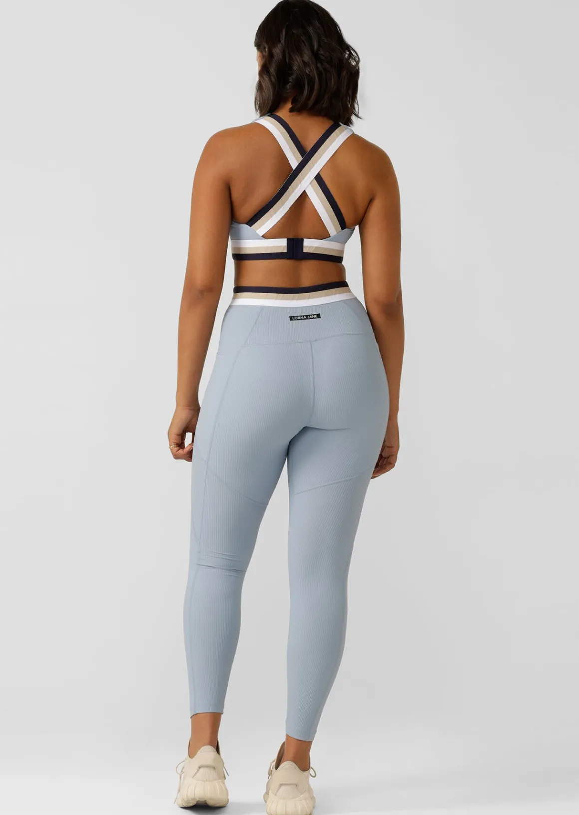 Lorna Jane Transform Rib Booty Ankle Biter Leggings GlaciaBlue Best