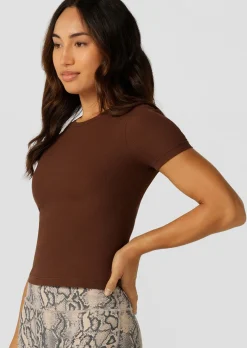 Lorna Jane Ultimate Comfort Rib T-Shirt Espresso Hot