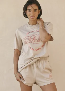 Lorna Jane Ultimate Weekender Relaxed T-Shirt Latte Discount