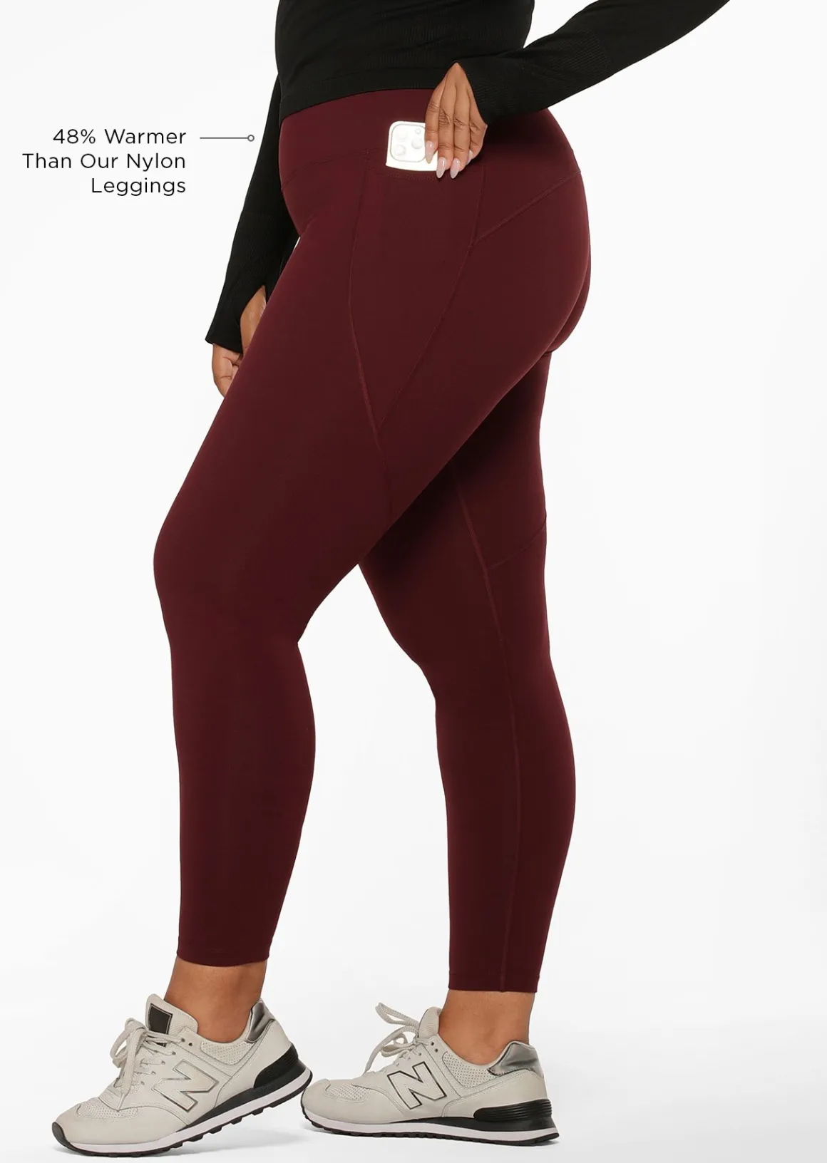 Lorna Jane Ultra Amy Thermal Tech Full Length Leggings Maroon Sale